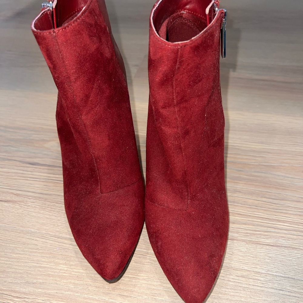 Nine West Rich Red Ankle Booties